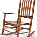 Shine Company Vermont Porch Rocker, High Back Wood Rocking Chair, Oak (1-Pack)