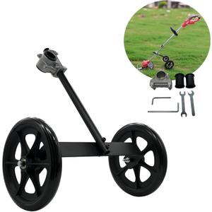 String Trimmer Wheel Attachment, 20" Adjustable Height String Trimmer Support Wheel w 0.98-1.34" Shaft Tube for Gas String Electric Brushcutter, 8" Widen Lawn Roller