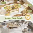 5 in 1 Kids Train Table, Bamboo Toddler Activity Table with Storage, Play Table for Toddlers, Boys, Girls, for Building Blocks, Painting, Sensory, Learning, and Dining, 37.7 x 22.8 x 19 inches