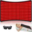Red Light Therapy for Body, 24" x 12" Large Infrared Red Light Therapy Belt Pad with Timer for Back Belly Shoulder Muscle Pain Relief, 32W Portable 660nm 850nm Home Heating Light Therapy (Black)