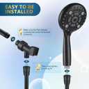 6 Spray Modes High Pressure Handheld Shower Base Upgraded 5 Inches Shower Head with Handheld Spray Matte Black Handheld Shower Head 60 Inches Stainless Steel Hose-Shower Door Bootom Seal Strip