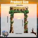 Jungle animals Party Decorations VBS Safari Birthday Porch Banner Backdrop Safari Party Supplies Door Decoration Rainfores Banner Photo Booth Backdrop Hanging for Zoo Animals Birthday Photo Booth Prop