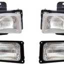 Brock 1223-0054C8 8pc Lighting Set With Headlights-Park/Signal Lights-Upper & Lower Side Marker Lights Compatible With 1994-2002 GMC C/K Pickup 1994-1999 GMC Yukon/Suburban - Not For Chevrolet Models