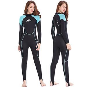 Xuker Wetsuit Women, 2mm Neoprene Long Sleeve Full Body Back Zip Wet Suit in Cold Water for Diving Surfing Snorkeling Kayaking Swimming Scuba Water Sports XS