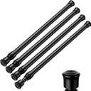 4pack Tension Curtain Rod 16.5 to 28 InchBlack Spring Tension Rods Curtain Rods Adjustable Spring Rod Extendable Tension Rod for Kitchen