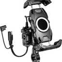 Kaedear Motorcycle Smartphone Holder, Vibration Absorption, QI, Wireless Charging, USB Powered, Waterproof, Mobile Phone Holder, Vibration Absorption, Mount, Air Mount, KDR-M28A