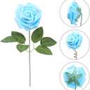 IPOPU 30pcs Baby Blue Roses Foam Flowers Artificial Roses with Stems, Fake Roses with Fake Flowers for DIY Wedding Bouquets Baby Shower Centerpieces Floral Party Home Dcor (Light Blue)