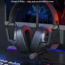 SENZER SG500 Surround Sound Pro Gaming Headset with Noise Cancelling Microphone - Soft Memory Foam Padding - Portable Foldable Headphones for PC, PS4, PS5, Xbox One, Switch - Black