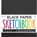 OOLY DIY Cover Small Sketchbook, 5 x 7.5 Inches, Black Paper Sketchbook, Drawing Book for Kids, Artists Drawing Pad for Gel Pens and White Pencils