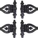 The Metal Magician Black T-Strap Hinges, Pack of 4 Heavy Duty Barn Door Hinges (5.2" x 4.5") for Wooden Fences Heavy Duty, Decorative, Farm Gate Hinge (Black)