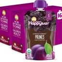 Happy Baby Clearly Crafted, Organic Baby Food, Stage 1, Prunes, 3.5oz Clear Pouch (16 Count) BB Date 02 Nov 26