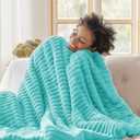 Bedsure GentleSoft Blue Fog Fleece Blanket for Couch - Cozy Soft Blankets for Women, Cute Small Throws for Girls, 60x80 Inches