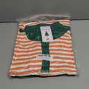 ZESICA Sweatshirts for Women's Long Sleeve Lapel V Neck Striped Oversized Tops (Medium, Orange)