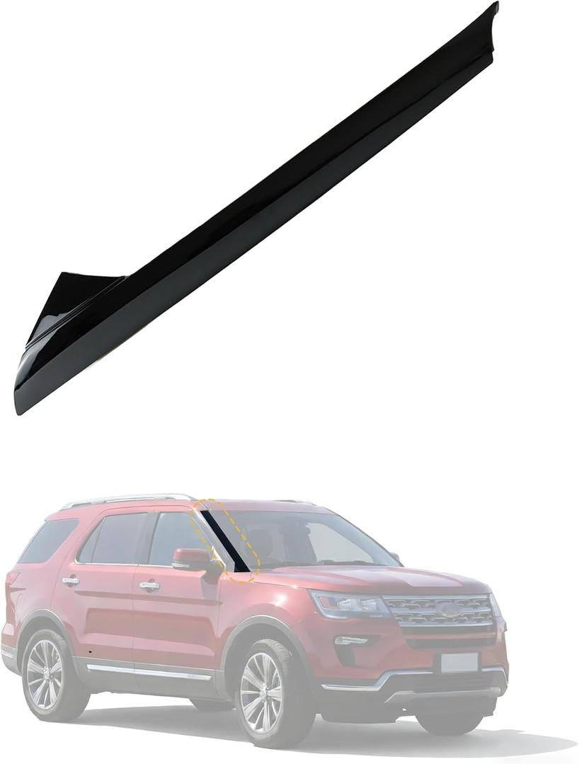 Flecto Outer Windshield A-Pillar Trim Molding Front Right Passenger Side Compatible with Ford Explorer 2011-2019, Replaces BB5Z-7803137-AB BB5Z-7803144-AA