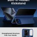BXYJY for Google Pixel 10 Pro Fold Case, Slim with Stand, Front Privacy Screen Protector, Hinge Protection, Full Body Rugged Hard Cover, Shockproof Protective Phone Case for Pixel 10 Pro Fold, Blue