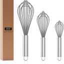 OYV Grey Silicone Whisk, Professional Whisks For Cooking Non-Scratch, Stainless Steel & Silicone Wisk, Plastic Rubber Whisk Tool For Nonstick Cookware Pans, Silicon Wisks Set of 1