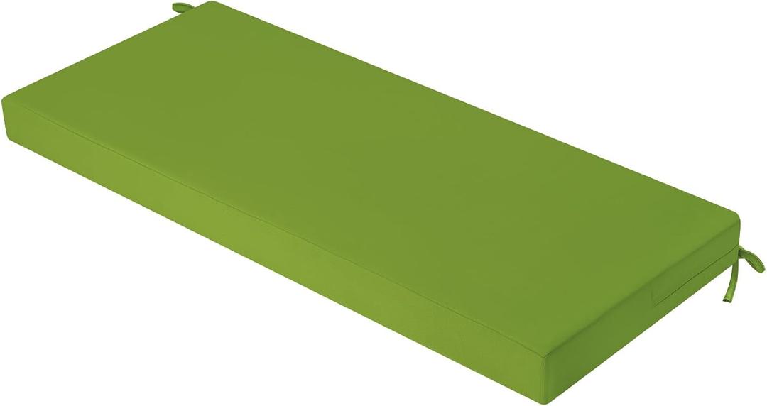 idee-home Outdoor Bench Cushion, Outside Cushions for Outdoor Furniture, Waterproof Seat Pad with Ties for Garden Backyard