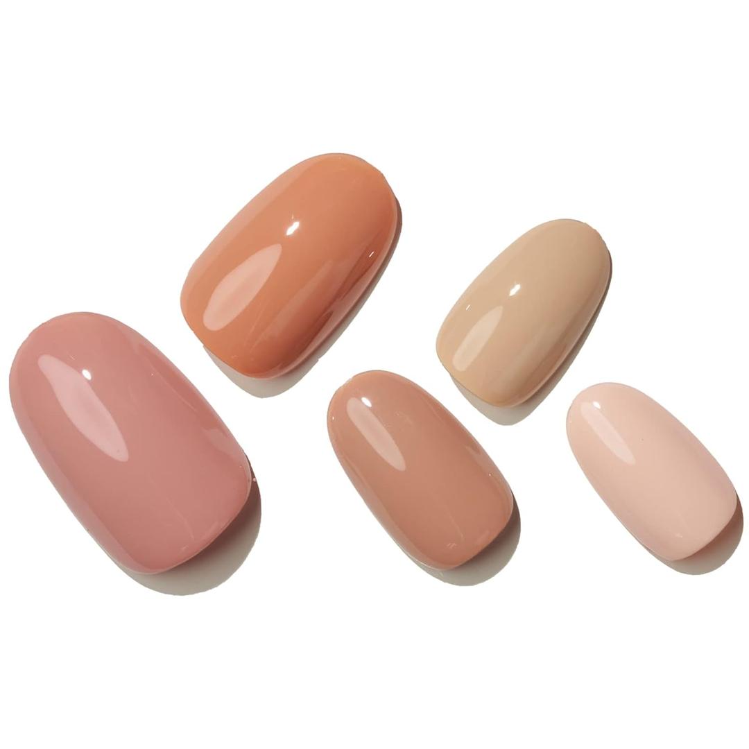 GLAMERMAID Press on Nails Medium Oval, Handmade Fall Brown Glitter Glue on Gel Nails, Short Oval Acrylic Fake Nails Kits Reusable Full Cover Stick on Nails for Women Gifts, Pack Of 2