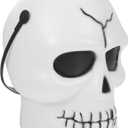 Halloween Buckets, Plastic Skull Head Bucket with Lid, Pumpkin Candy Container for Trick Or Treat, Halloween Party Supplies, 5.57in