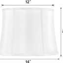 GO&SO White Lamp Shades Set of 2, Drum Lampshades for Table Lamp Floor Lamps, 12" Top x 14" Bottom x10" High (Spider) Natural Faux Silk Lamp Shade Replacement Modern Rustic Shade- Fold Easy Assembly