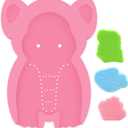 Soft Infant Bath Sponge Elephant Baby Bath Mat Newborn Comfy Foam Skid-Proof Cushion (Pink 1Set)