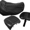 Driver Passenger Solo Seat Backrest Kits Compatible With For Harley Touring Street Road Glide FLHX FLTRX ST 2024 2025 2026 (Black White)