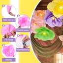 VIHOSE 6 Pcs Large Flower Paper Lanterns Tea Party Decorations 15.7 Inch Tissue Paper Flower with LED Lights for Spring Fancy Party Decor Floral Pendant Lamps for Tea Garden Wedding Bridal Baby Shower