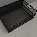 Marbrasse 2 Tier Paper Organizer Letter Tray, Mesh File Organizer with Handle, Paper Sorter Desk Organizer for Home Office Supplies - Black