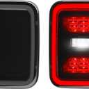 LED Tail Lights Assembly compatible with Jeep Gladiator JT 2020-2025 Accessories, Rear Brake Stop Lights Turn Signal Reverse Lights 2021 2022 2023 2024, Black Housing Smoke Lens, Pair