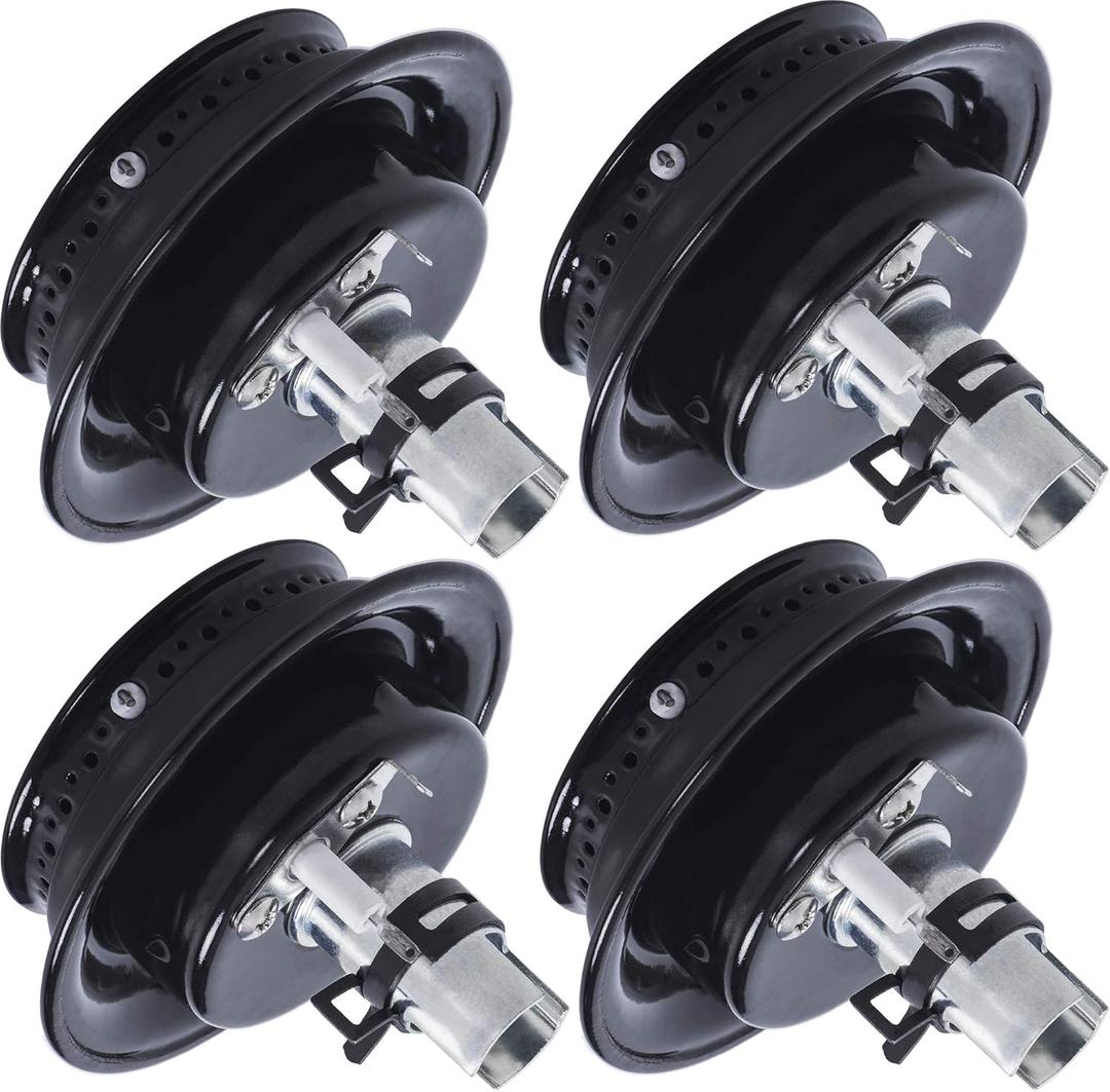 BlueStars 3412D024-09 Gas Range Sealed Burner Head & Igniter Assembly Replacement  Compatible with Magic Chef & Maytag Ranges - Replaces 12500050 3412D018-09 - Pack of 4