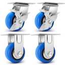 W B D WEIBIDA 4 Inch Heavy Duty Casters Set of 4, Smooth Rolling Caster Design for Cart Wheels, 2500 LBS Industrial Grade Castors with Upgraded Thickened Bracket, Durable Castors (2 Brake & 2 Rigid)