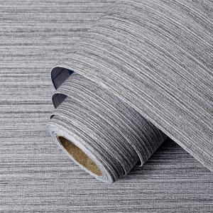 Grasscloth Peel and Stick Wallpaper Faux Weave Grey Contact Paper Modern Textured Wall Paper Waterproof Self Adhesive Vinyl Roll for Room Wall Furniture Decorative 23.6"x197"