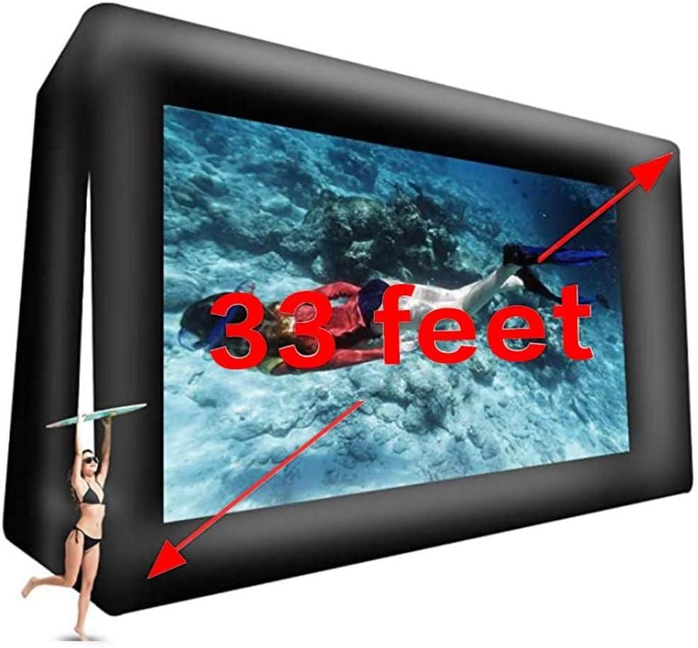 fitnessandfun 33' Huge Inflatable Movie Screen Outdoor Incl Blower - Seamless Front and Rear Projection - Portable Blow Up Projector Screen for Churches, Grand Parties, Backyard Pool Fun(33 feet)