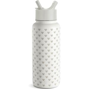 Simple Modern Disney Minnie Mouse Character Water Bottle with Straw Lid Vacuum Insulated Stainless Steel Metal Thermos | Reusable Leak Proof Flask for Gym, Travel, Sports | Summit Collection | 32oz