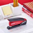 Bostitch Office Executive 3 in 1 Stapler, Includes 210 Staples and Integrated Staple Remover, One Finger Stapling, No Effort, 20 Sheet Capacity, Spring Powered Stapler, Red