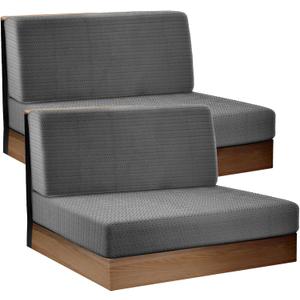 RV Dinette Sofa Cushion Covers-Elastic Camper Cushion Slipcover-Stretchable Loveseat Sofa Furniture Protector for RV Camper Car Bench1 Backrest Cover & 1 Bench Cover (2PCS Dark Grey)