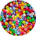 2000+ Pony Beads Bulk 6x9mm Multi-Colored Plastic Craft Beads Set, Bulk Hair Beads 10 Assorted Colors for DIY Crafting Jewelry Making Bracelets