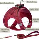 Dog Harness with Leash Set, No Pull Adjustable Reflective Step-in Puppy Pet Vest Harnesses for Small Medium Large Dogs and Cats,Red M