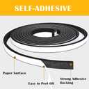 1/2 Inch Wide x 1/4 Inch Thick Foam Weather Stripping Black,Single Sided Foam Tape for AC Window and Doors,Closed Cell Foam Weather Strip,Self-Adhesive Foam Insulation Tape 33 Feet