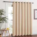 NICETOWN Extra Wide Patio Door Curtain - Energy Smart & Noise Reducing Grommet Thermal Insulated Wide Width Drapes, Sliding Door Curtain for Guestroom(Biscotti Beige, W100 x L84)
