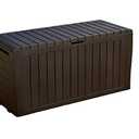 Keter Marvel Plus 71 Gallon Resin Outdoor Storage Box for Patio Storage Box Cushions, Throw Pillows, Garden Tools and Pool Floats, Brown