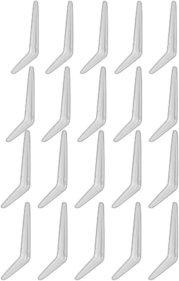 White Shelf Bracket 6" x 8", Wall Mounted Shelf Supports 8 Inch, 20 Pack, SBW6820
