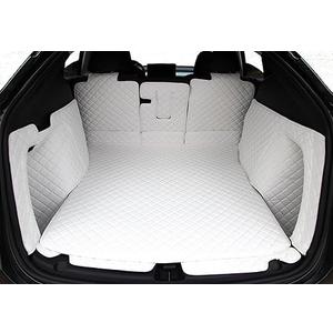 White Cargo Mat for Tesla Model Y 5-Seat Full Coverage Trunk Liner 2020-2025 (Rear Cargo Cover+Back Seat Protector+High Sides Panel Protector+Door Sill Protector)