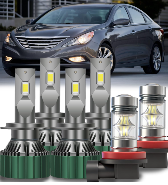 QIFANSAIL Compatible with 20112014 Hyundai Sonata Fog Lights Bulbs Combo, 1:1 Same Size, 6000K Cool White, PlugandPlay, 6Pack