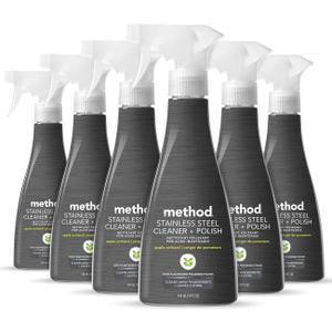 Method Stainless Steel Cleaner + Polish, Apple Orchard, Cleans Fingerprints and Smudges, 14 FL Oz (Pack of 6)