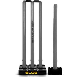 jaspo Slog Engraver Cricket Kit Full Size Plastic Bat, Synthetic Ball, Stumps Kit Bag Lightweight Durable Tennis Cricket Plastic Kit Wicket Set Only