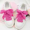 Fishtail Pleated Shoe Laces: 2 Pairs 2.5 CM Wide Flat Ruffle Shoelaces