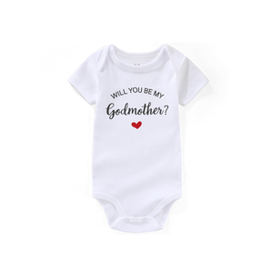 will you be my godfather proposal newborn Outfit godmother Baby Clothes Unisex infant Bodysuits, 0-3M