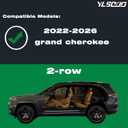 Window Visors Rain Guards fits 2022-2026 Jeep Grand Cherokee 2-row with Stainless Steel Chrome Trim, Out-Channel Side Window Wind Deflectors Vent Shades Accessories, black 4 Pcs, 2023 2024 2025