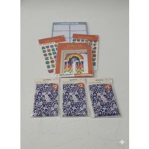 Kids Craft & Stationery Bundle – Stickers, Rainbow Craft Kit, Notecards set of  7 pack 